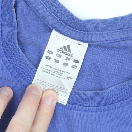 Adidas Men's Blue New York NBA Graphic Cotton T-Shirt Size L