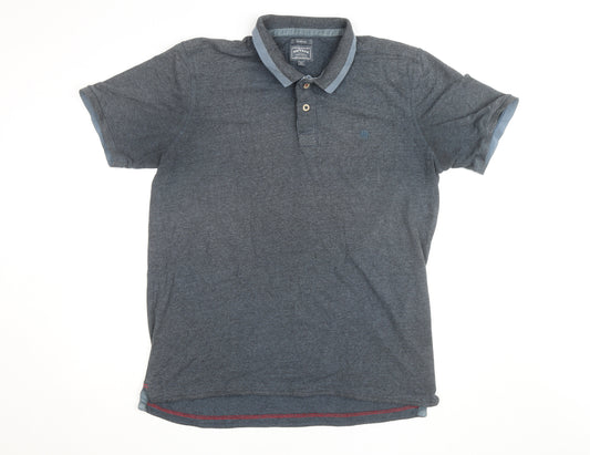 FatFace Men's Blue Slim Fit Polo Shirt XL Cotton Casual
