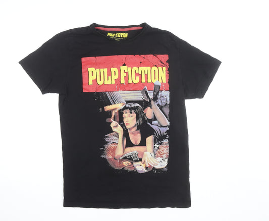 Pulp Fiction Men’s Black Cotton Graphic Movie T-Shirt Small