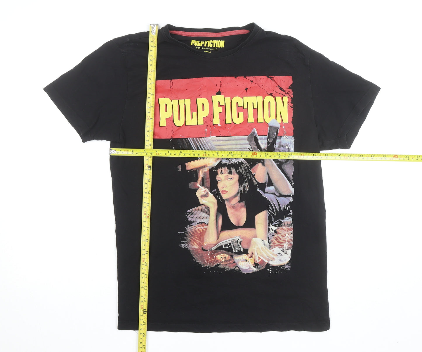 Pulp Fiction Men’s Black Cotton Graphic Movie T-Shirt Small