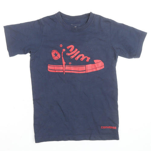 Converse Boys Blue Graphic Sneaker Print T-Shirt Size 11 Years