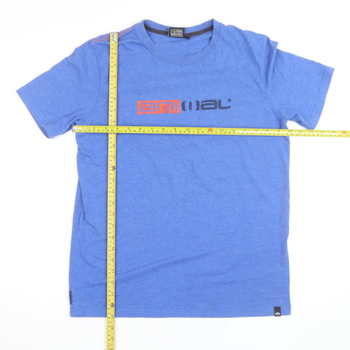Animal Boys Blue Graphic Logo T-Shirt 15-16 Years Cotton Blend Casual