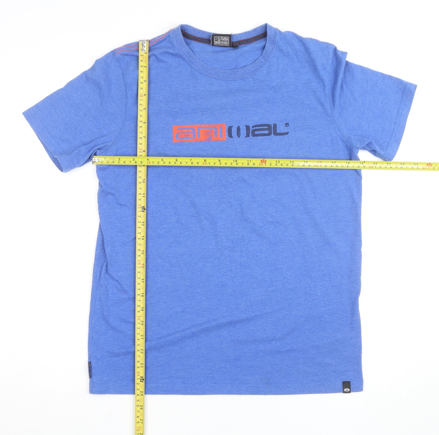 Animal Boys Blue Graphic Logo T-Shirt 15-16 Years Cotton Blend Casual