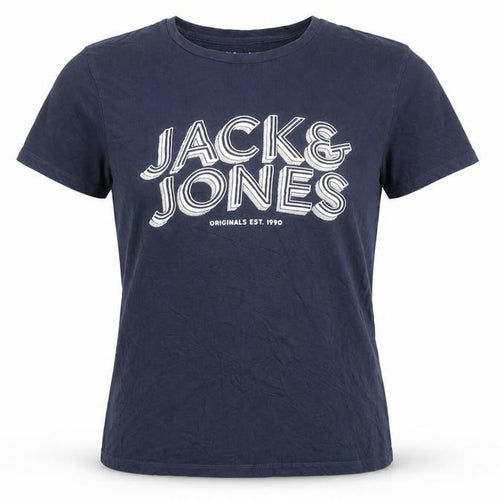 Jack & Jones Blue Cotton Short Sleeve Crew Neck T-Shirt Size S