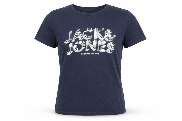 Jack & Jones Blue Cotton Short Sleeve Crew Neck T-Shirt Size S