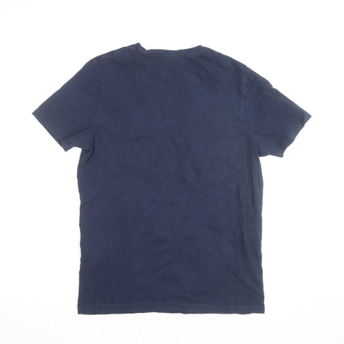 Jack & Jones Blue Cotton Short Sleeve Crew Neck T-Shirt Size S