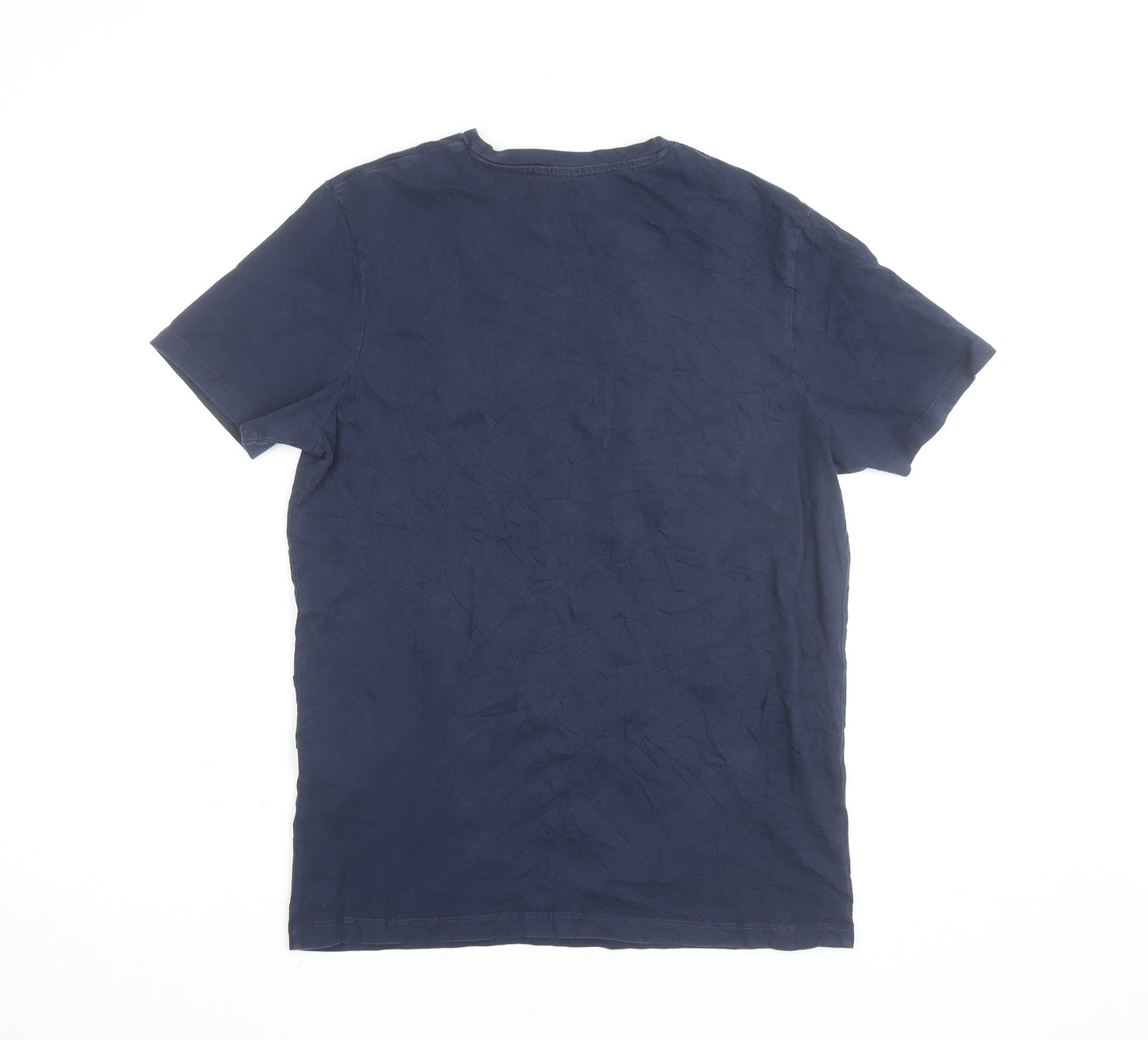 Jack & Jones Blue Cotton Short Sleeve Crew Neck T-Shirt Size S