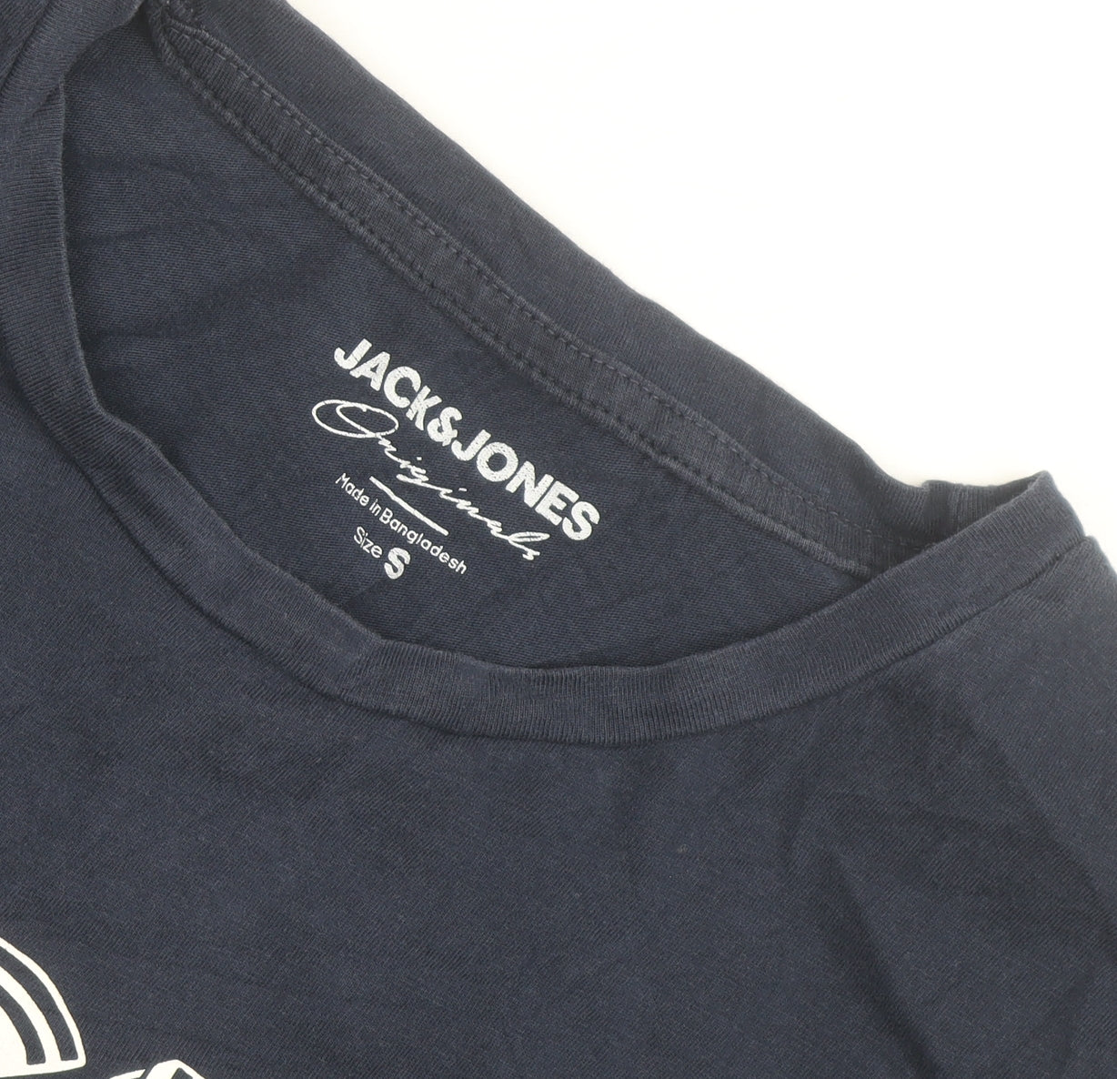 Jack & Jones Blue Cotton Short Sleeve Crew Neck T-Shirt Size S