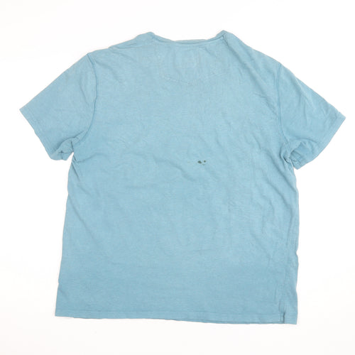 FatFace Men’s Blue Cotton Crew Neck Short Sleeve T-Shirt Size L