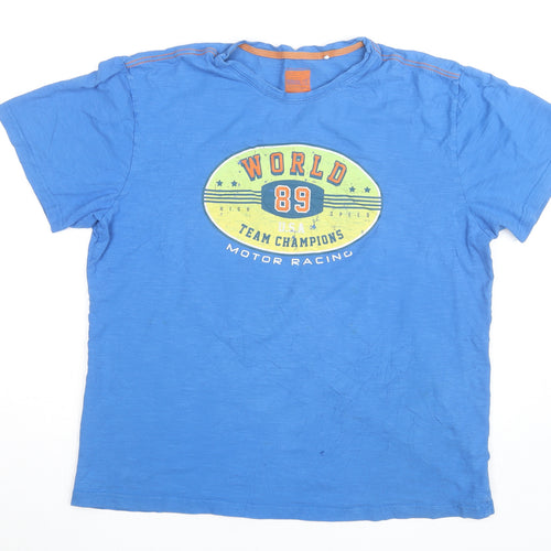 Goggles Men's Blue Motor Racing Graphic Crew Neck T-Shirt Size XL