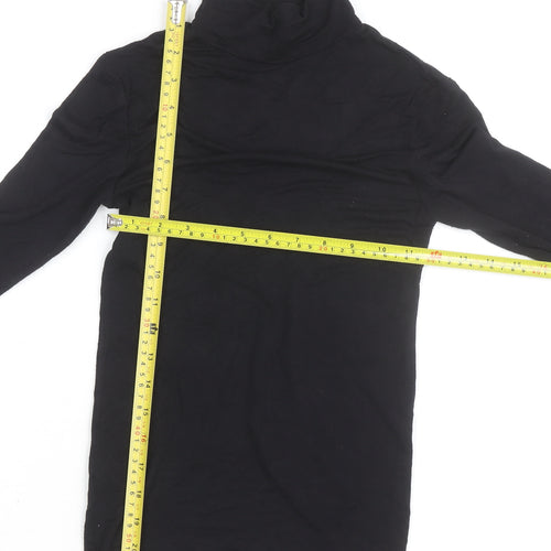 Stradivarius Women's Black Roll Neck Long Sleeve Basic Top Size S