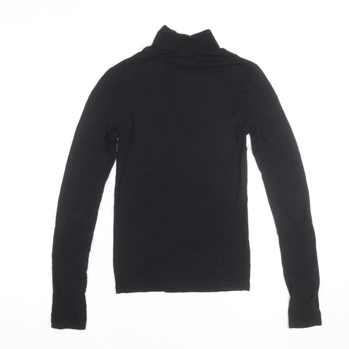 Stradivarius Women's Black Roll Neck Long Sleeve Basic Top Size S