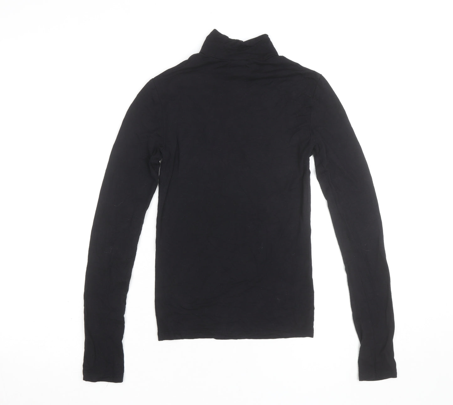 Stradivarius Women's Black Roll Neck Long Sleeve Basic Top Size S