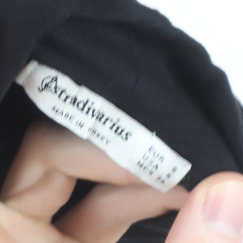 Stradivarius Women's Black Roll Neck Long Sleeve Basic Top Size S