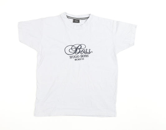 Hugo Boss Women’s White Cotton Crew Neck T-Shirt M Classic Fit