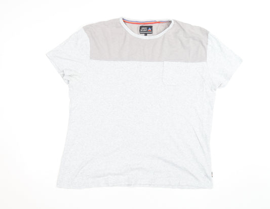 Army & Navy Unisex Grey Colourblock Organic Cotton T-Shirt XL