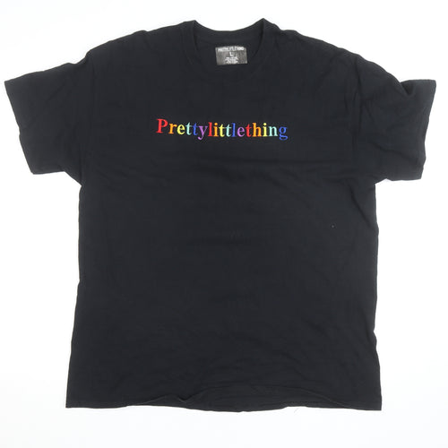 Prettylittlething Womens Black L Basic Cotton T-Shirt