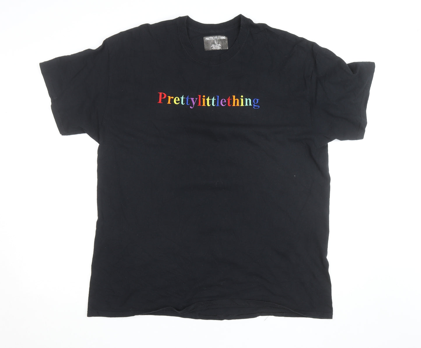 Prettylittlething Womens Black L Basic Cotton T-Shirt