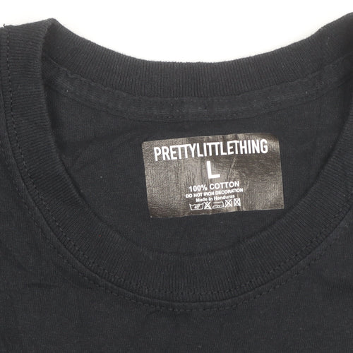 Prettylittlething Womens Black L Basic Cotton T-Shirt
