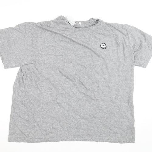 Cheap Monday Men's Grey Skull Logo Crew Neck Cotton T-Shirt M