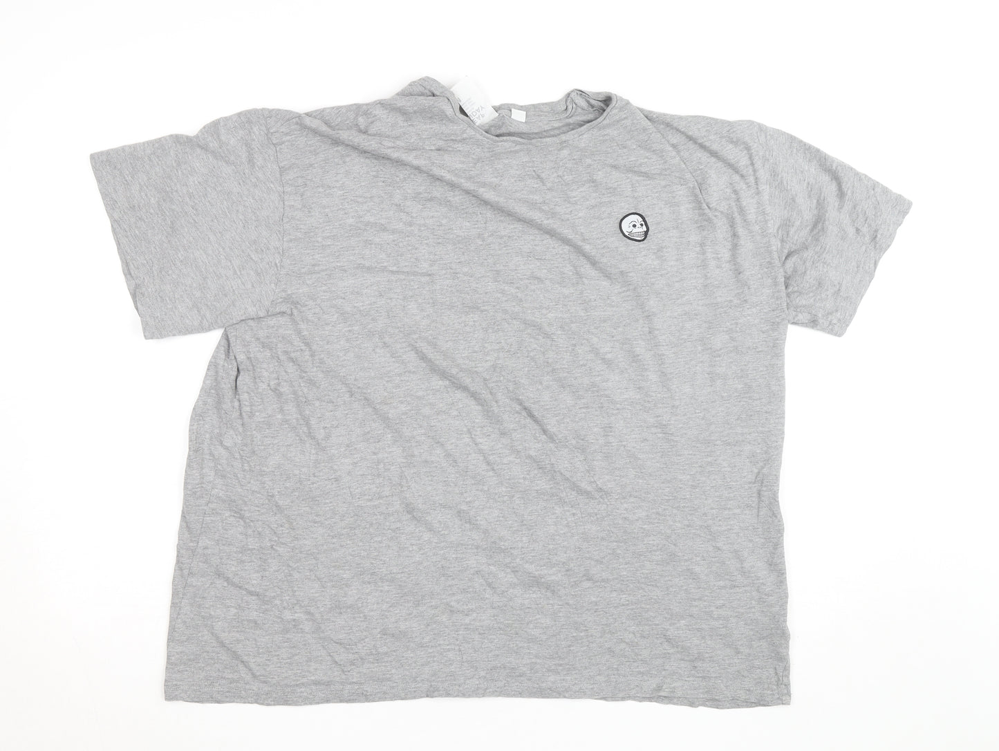 Cheap Monday Men's Grey Skull Logo Crew Neck Cotton T-Shirt M