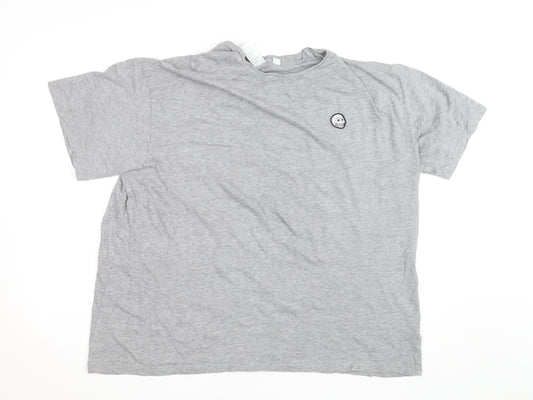 Cheap Monday Men's Grey Skull Logo Crew Neck Cotton T-Shirt M