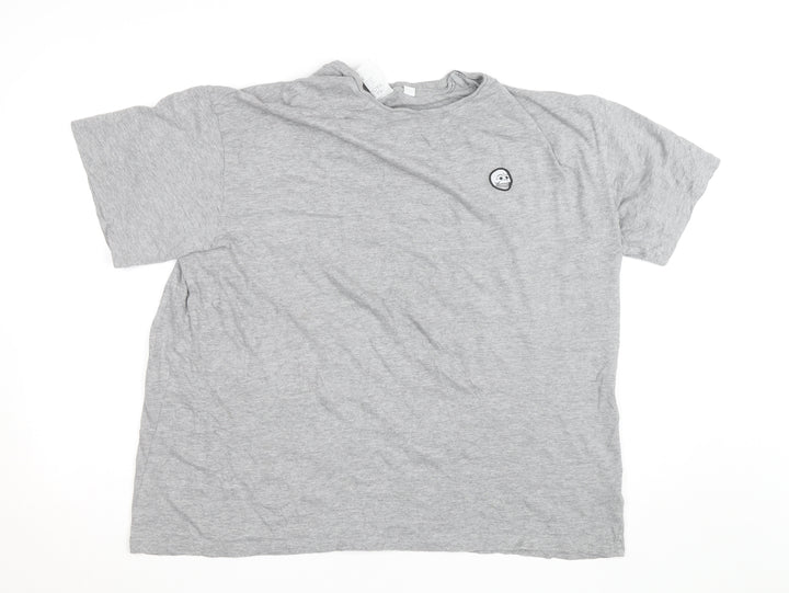 Cheap Monday Men's Grey Skull Logo Crew Neck Cotton T-Shirt M