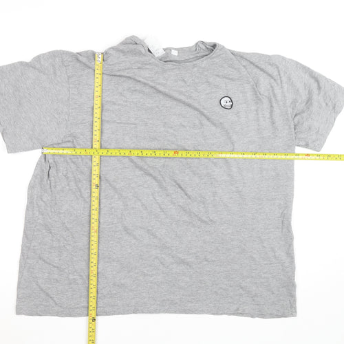 Cheap Monday Men's Grey Skull Logo Crew Neck Cotton T-Shirt M