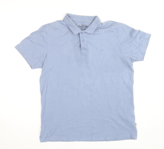 Jack & Jones Men's Blue Cotton Polo Shirt Size M Classic Fit