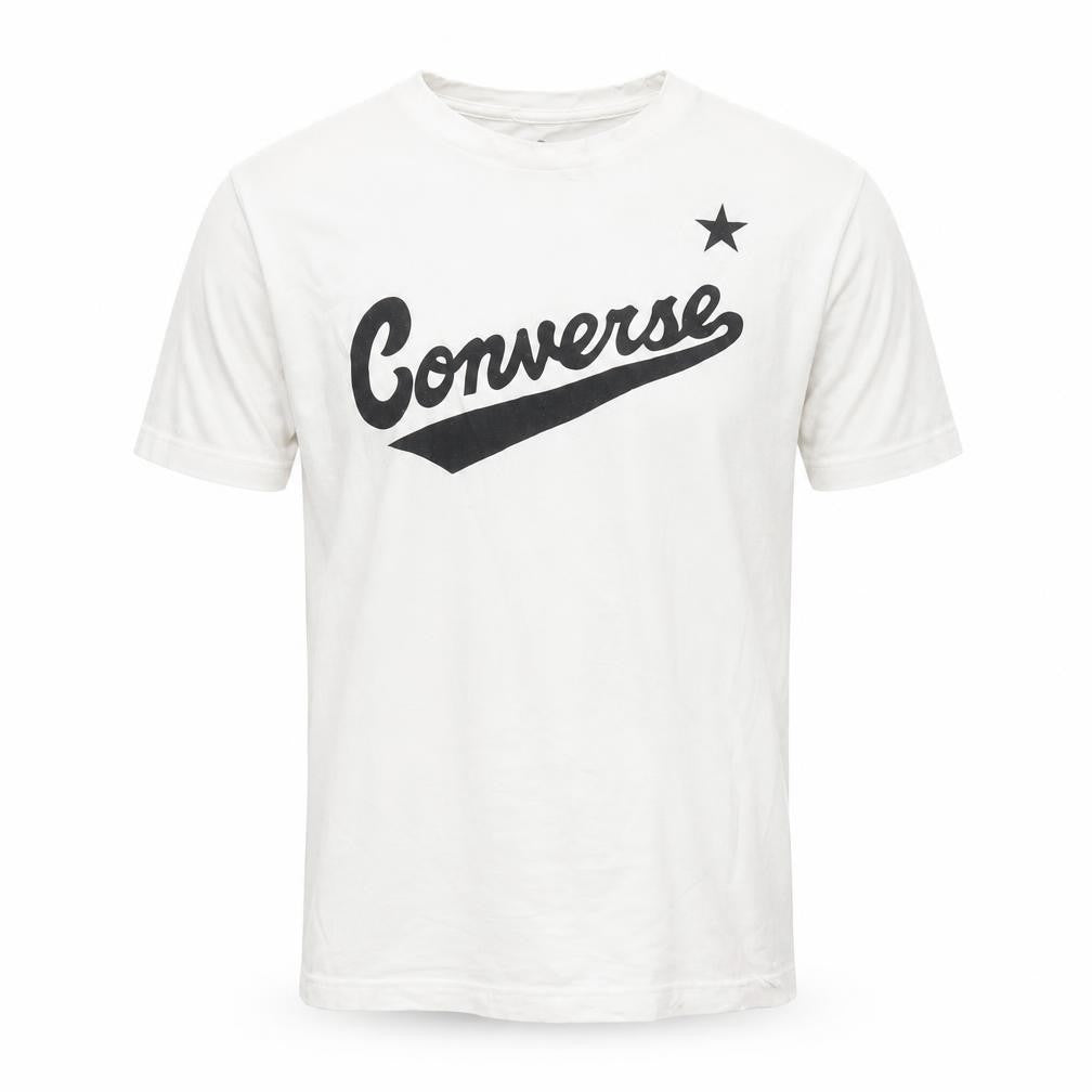 Converse Teens White Cotton Logo Short Sleeve Crew Neck T-Shirt L