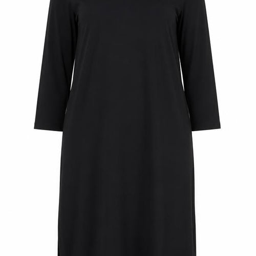 H&M Women Black M T-Shirt Dress 3/4 Sleeve Knee Length Casual