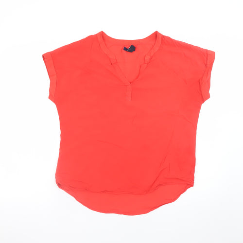 Gap Women's Red Short Sleeve V-Neck Viscose Blouse Size M