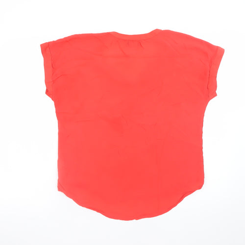 Gap Women's Red Short Sleeve V-Neck Viscose Blouse Size M