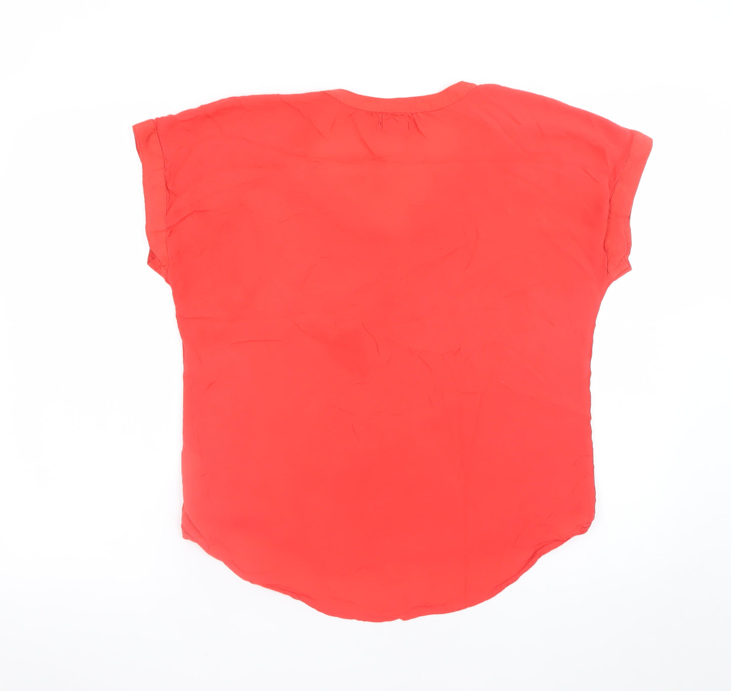 Gap Women's Red Short Sleeve V-Neck Viscose Blouse Size M
