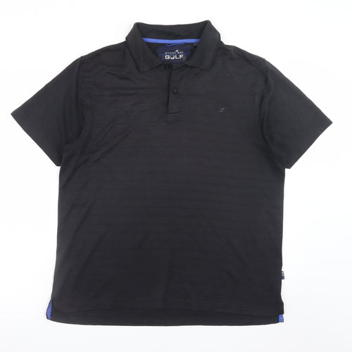 Stone Bay Golf Men's Black Short Sleeve Polo Shirt Size M