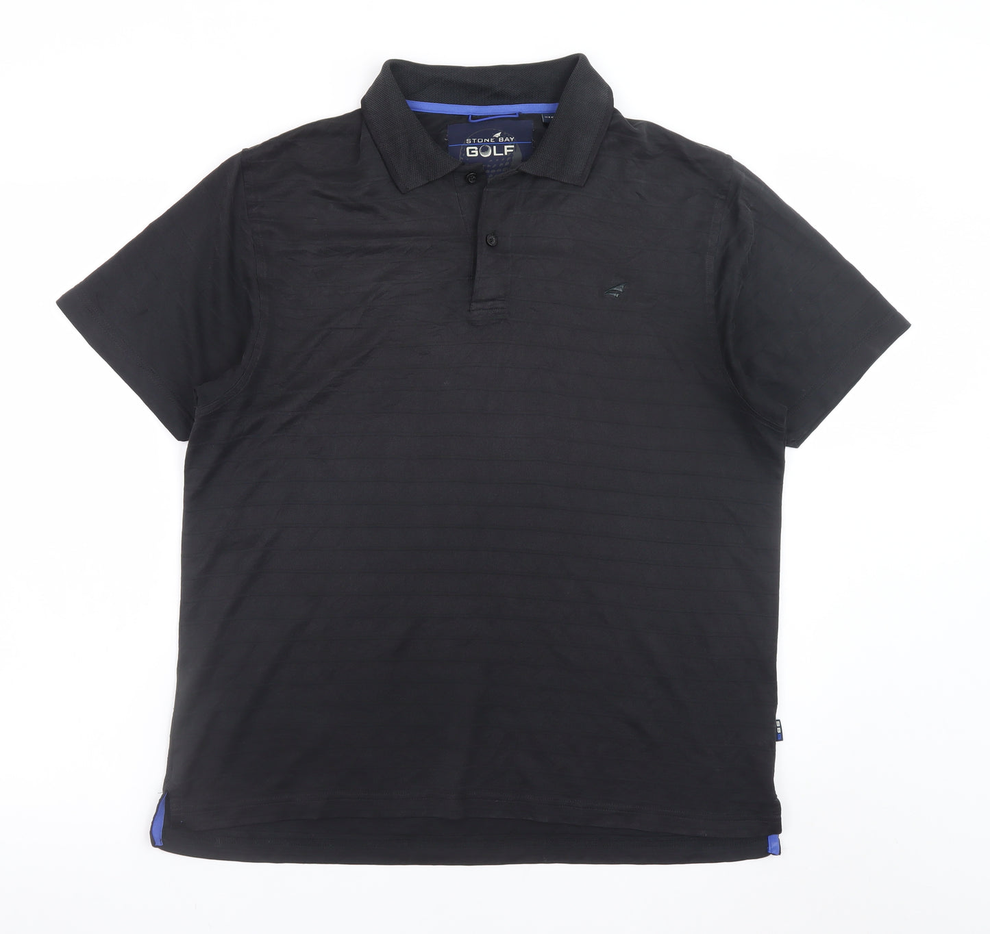 Stone Bay Golf Men's Black Short Sleeve Polo Shirt Size M