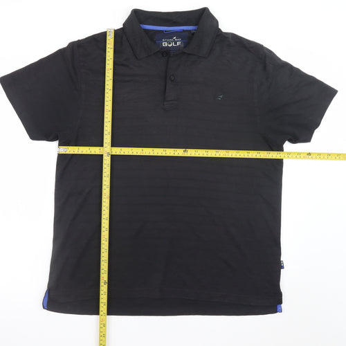 Stone Bay Golf Men's Black Short Sleeve Polo Shirt Size M