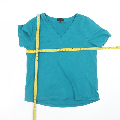 Phase Eight Women’s Blue Cotton V-Neck Short Sleeve T-Shirt UK 14