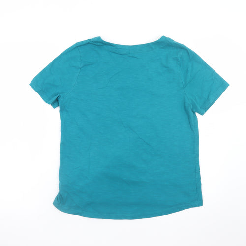 Phase Eight Women’s Blue Cotton V-Neck Short Sleeve T-Shirt UK 14