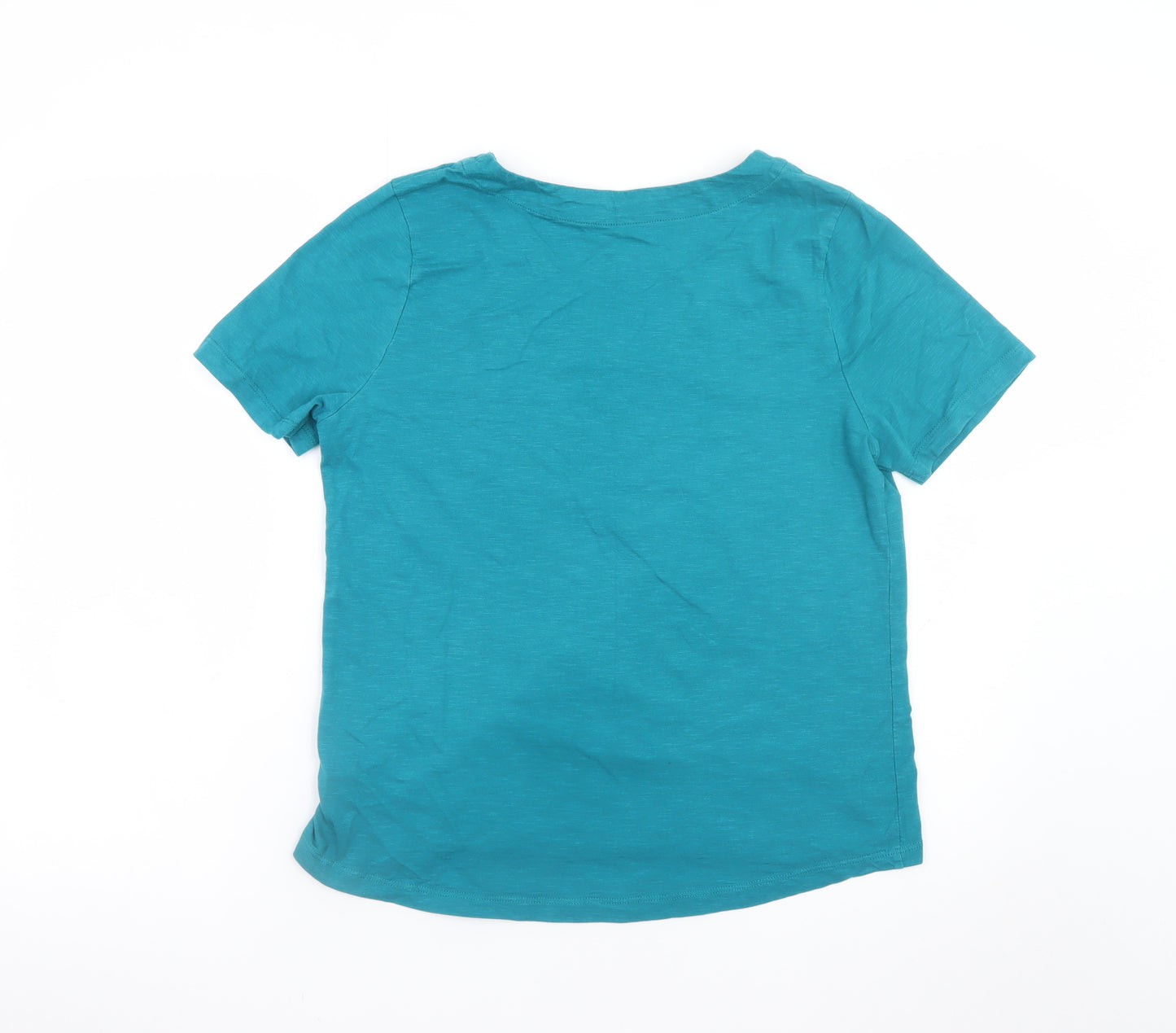 Phase Eight Women’s Blue Cotton V-Neck Short Sleeve T-Shirt UK 14