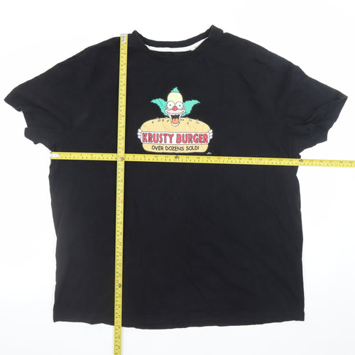 The Simpsons Men's Black Krusty Burger 2XL Graphic T-Shirt