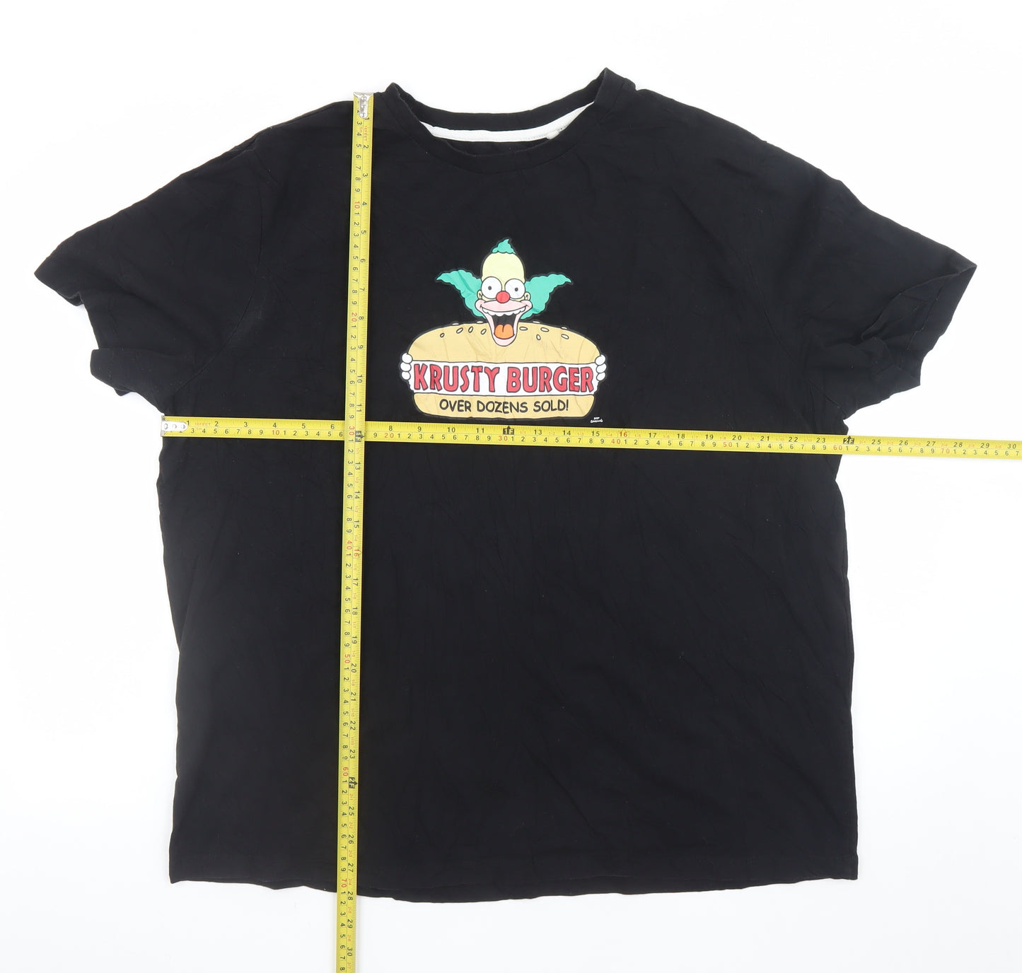 The Simpsons Men's Black Krusty Burger 2XL Graphic T-Shirt