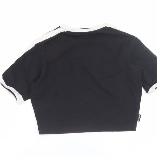 Gym King Women’s Black Cropped T-Shirt Size 6 Short Sleeve