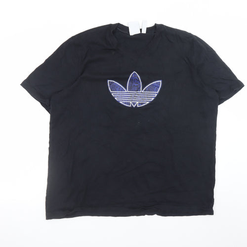 Adidas Men’s Black XL Trefoil Logo Cotton Crew Neck T-Shirt
