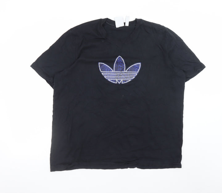 Adidas Men’s Black XL Trefoil Logo Cotton Crew Neck T-Shirt