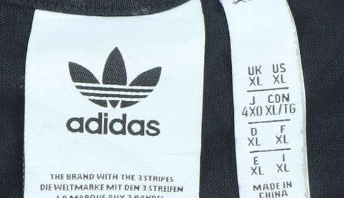 Adidas Men’s Black XL Trefoil Logo Cotton Crew Neck T-Shirt