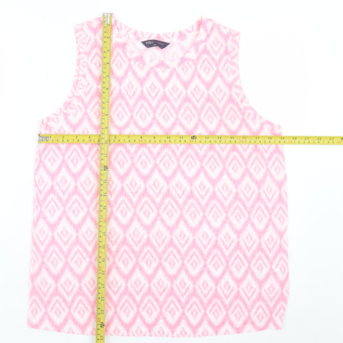 Marks and Spencer Women’s Pink Geometric Sleeveless Tank Top Size 12
