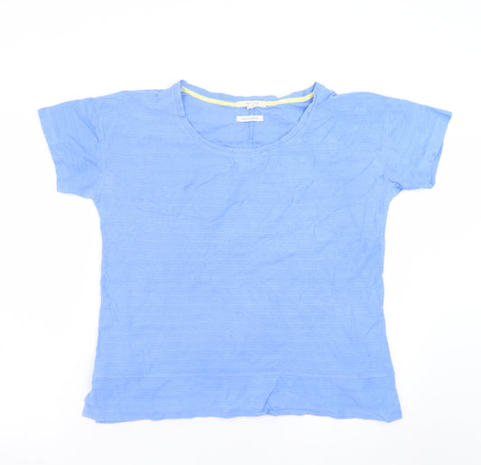 White Stuff Women's Blue Cotton Short Sleeve T-Shirt Size 12