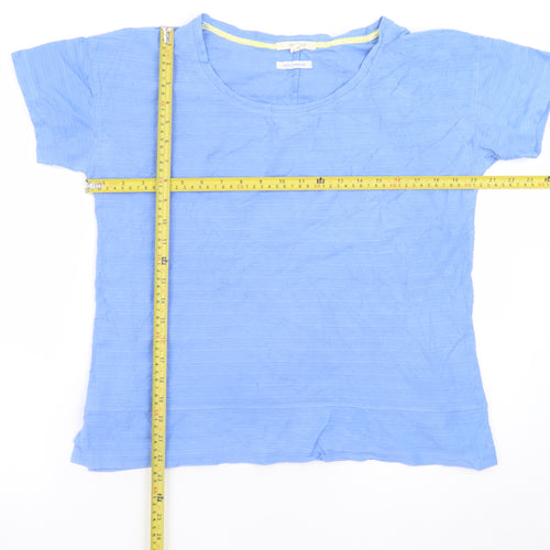 White Stuff Women's Blue Cotton Short Sleeve T-Shirt Size 12