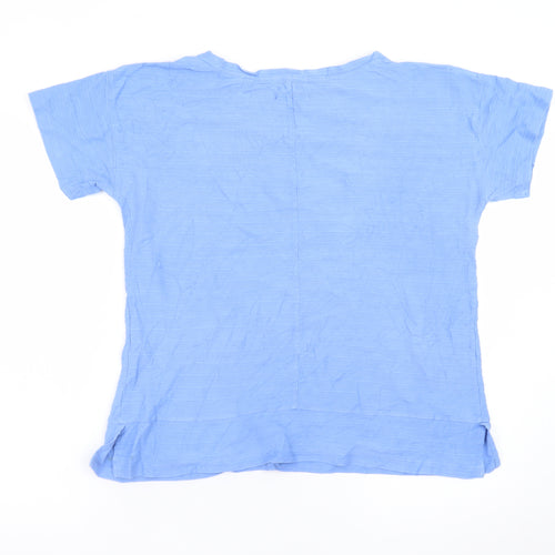 White Stuff Women's Blue Cotton Short Sleeve T-Shirt Size 12